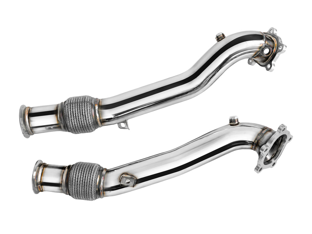 Dettaglio dei collegamenti V-band del downpipe FMIC.Pro Audi RS7 C7