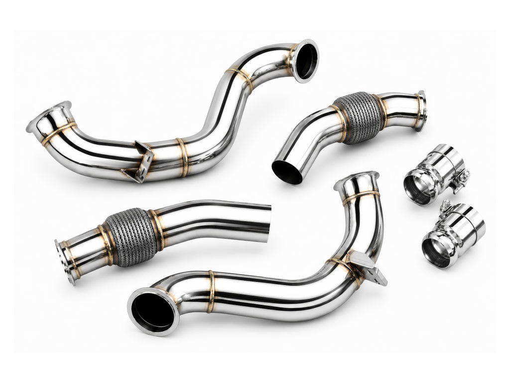 Downpipe FMIC.Pro Mercedes C63 4.0 V8 Bi-Turbo vista laterale