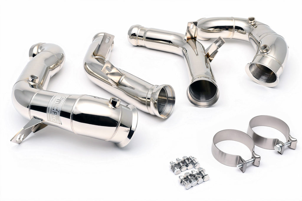 Downpipe FMIC.Pro E63 S dettaglio flange CNC