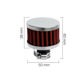 Mini filtro conico breather cotone rosso Chrome type 1