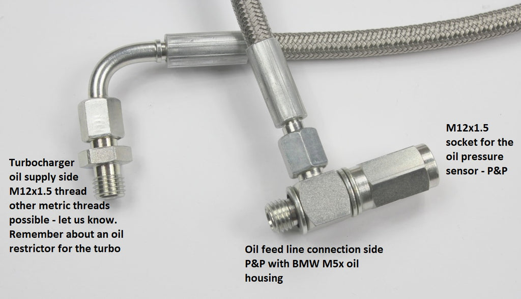 Linea mandata olio turbo in treccia inox FTWL per BMW M50 M52 M54 S54 - foto 2