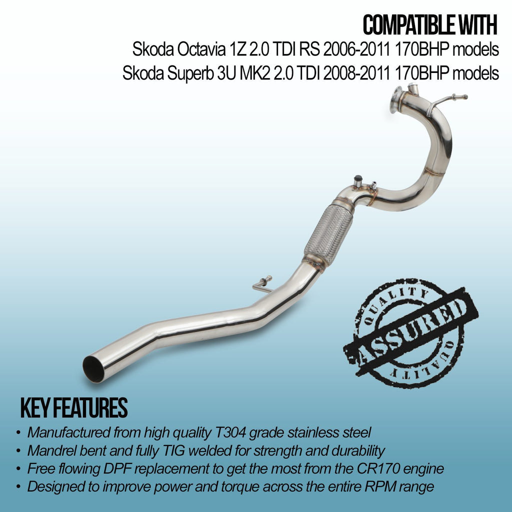 Downpipe Elimina DPF Skoda Octavia 1Z / Superb 3U 2.0 TDI PD170 06-11 - foto 3