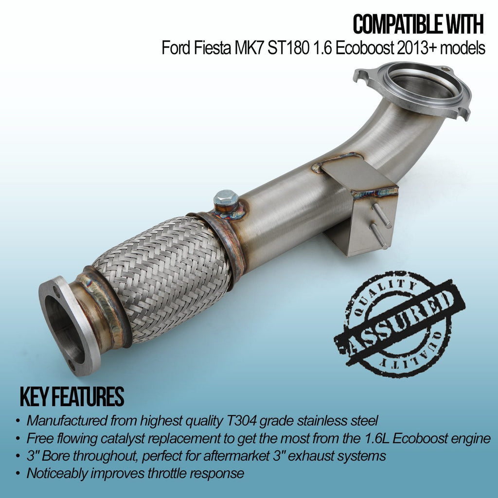 Downpipe Decat 3" Ford Fiesta MK7 ST180 1.6 Ecoboost 13-17