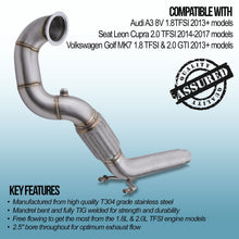 Downpipe Decat 3" Volkswagen Golf MK7 GTI 2013-2020 - foto 3