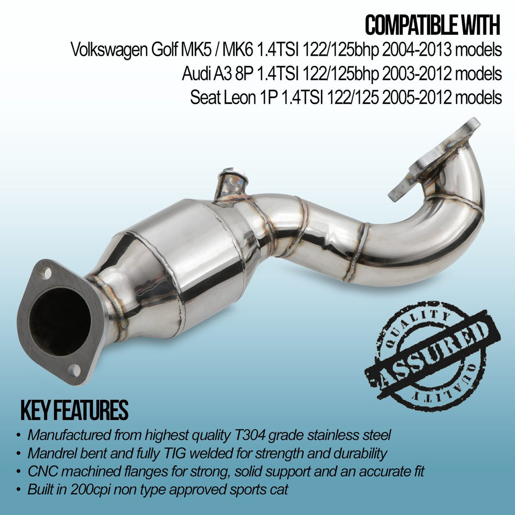 Catalizzatore Sportivo 200 Celle Volkswagen Golf MK6 / Scirocco MK3 / Passat B6 1.4 TFSI CAXA CAXC 2007-2018 - foto 3