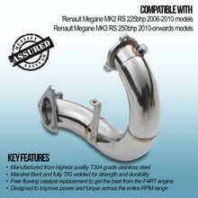 Downpipe Decat 3" Renault Megane MK2 RS RS225 MK3 RS250 06+
