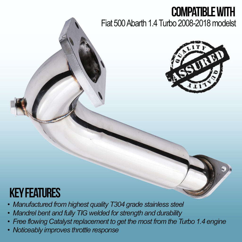 Downpipe Decat 3" Fiat 500 1.4 Abarth 08-18 (Turbo IHI)