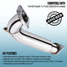 Downpipe Decat 3" Fiat 500 1.4 Abarth 08-18 (Turbo IHI)