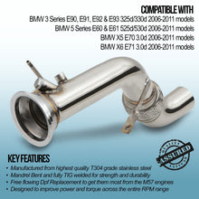Downpipe Elimina DPF BMW Serie 3 5 X5 X6 E90 E91 E60 E70 3.0D M57 06-11