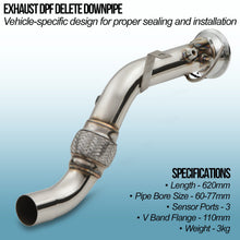 Downpipe Elimina DPF BMW Serie 3 5 X5 X6 E90 E91 E60 E70 3.0D M57 06-11