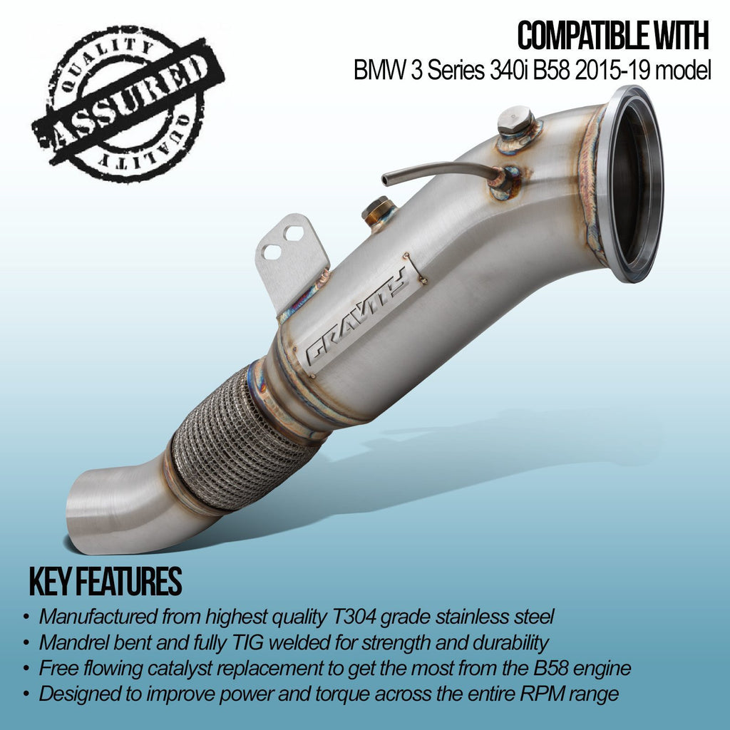 Downpipe Decat 4.5" BMW Serie 3 F30 340i B58 15-19