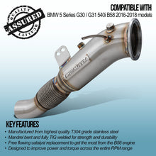 Downpipe Decat 4.5" BMW 5 Series G30 540i B58 16-18 - foto 3