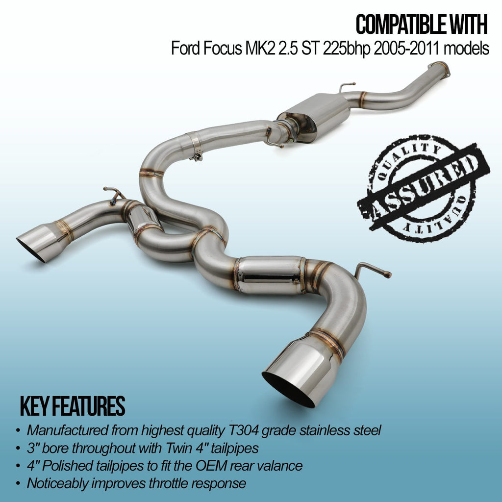 Scarico Cat Back 3" Ford Focus MK2 ST225 2.5 05-11
