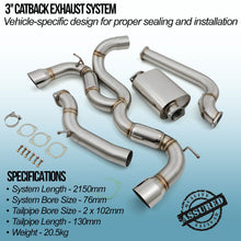 Scarico Cat Back 3" Ford Focus MK2 ST225 2.5 05-11