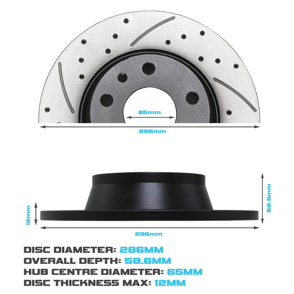 Dischi Freno Forati e Scanalati Posteriori 286mm Audi TT 8J Roadster - foto 3