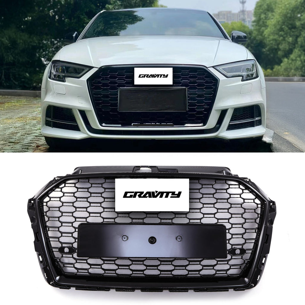 Griglia Anteriore a Nido d'Ape Stile RS3 Nero Lucido Audi A3 8V Facelift 17-20