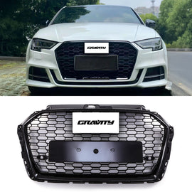 Griglia Anteriore a Nido d'Ape Stile RS3 Nero Lucido Audi A3 8V Facelift 17-20