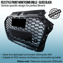 Griglia Anteriore a Nido d'Ape Stile RS3 Nero Lucido Audi A3 8V Facelift 17-20 - foto 2