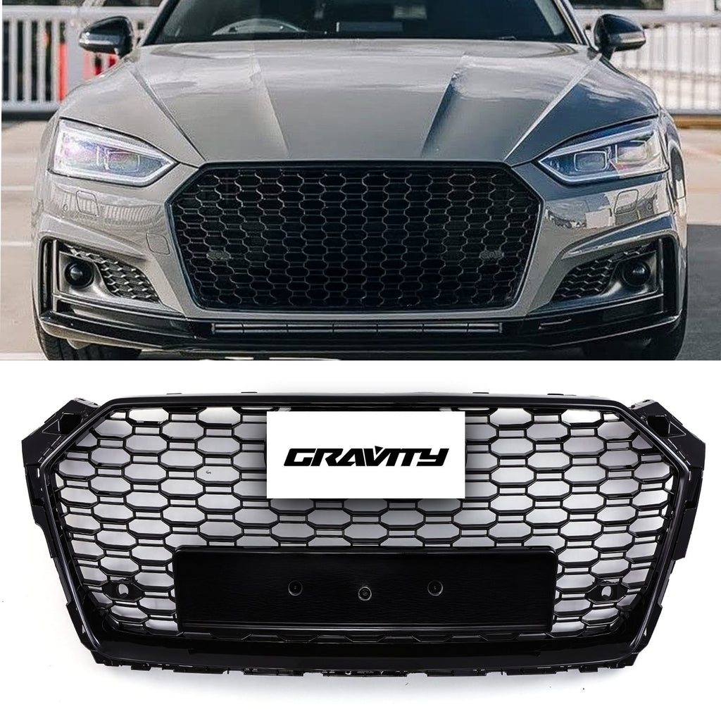 Griglia Anteriore a Nido d'Ape Stile RS5 Nero Lucido Audi A5 B9 F5 17-20