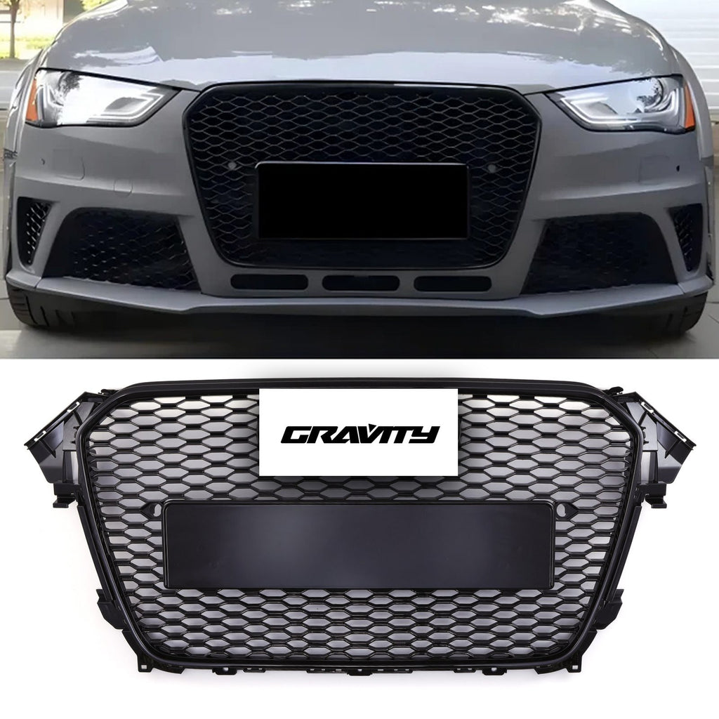 Griglia Anteriore a Nido d'Ape Stile RS4 Nero Lucido Audi A4 B8.5 13-16