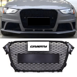 Griglia Anteriore a Nido d'Ape Stile RS4 Nero Lucido Audi A4 B8.5 13-16