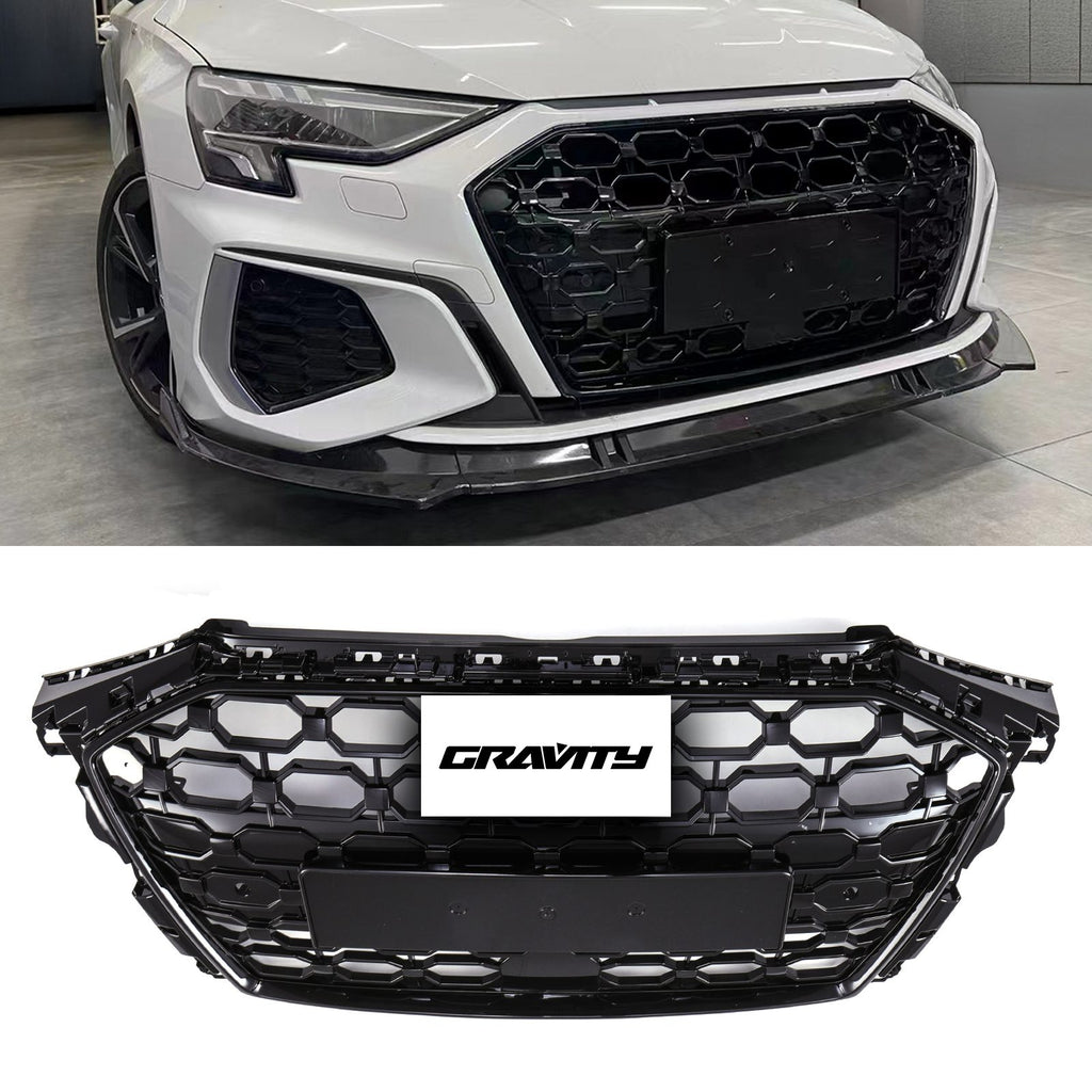 Griglia Anteriore a Nido d'Ape Stile RS3 Nero Lucido Audi A3 8Y 2020+