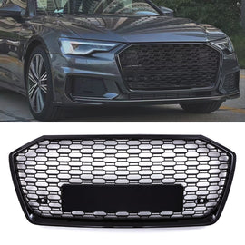 Griglia Anteriore a Nido d'Ape Stile RS6 Nero Lucido Audi A6 C8 19-24