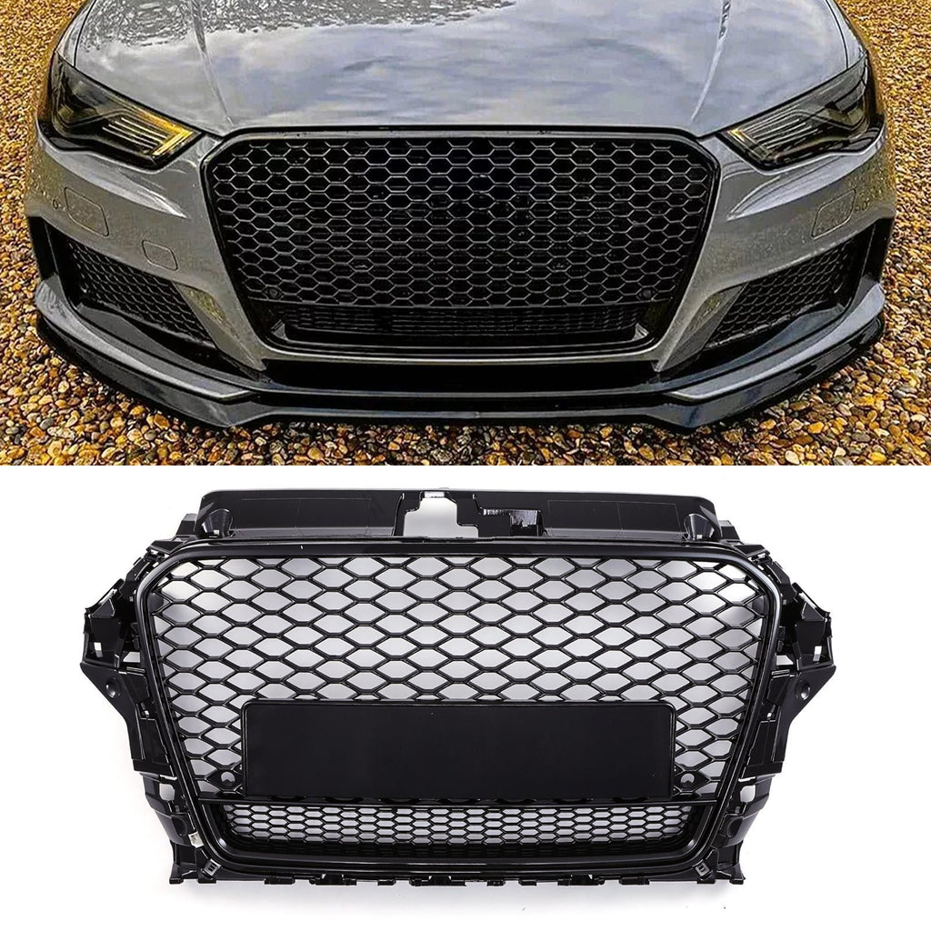 Griglia Anteriore a Nido d'Ape Stile RS3 Quattro Nero Audi A3 8V 13-16