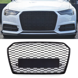 Griglia Anteriore a Nido d'Ape Stile RS6 Senza Logo Nero Lucido Audi A6 C7.5 16-18