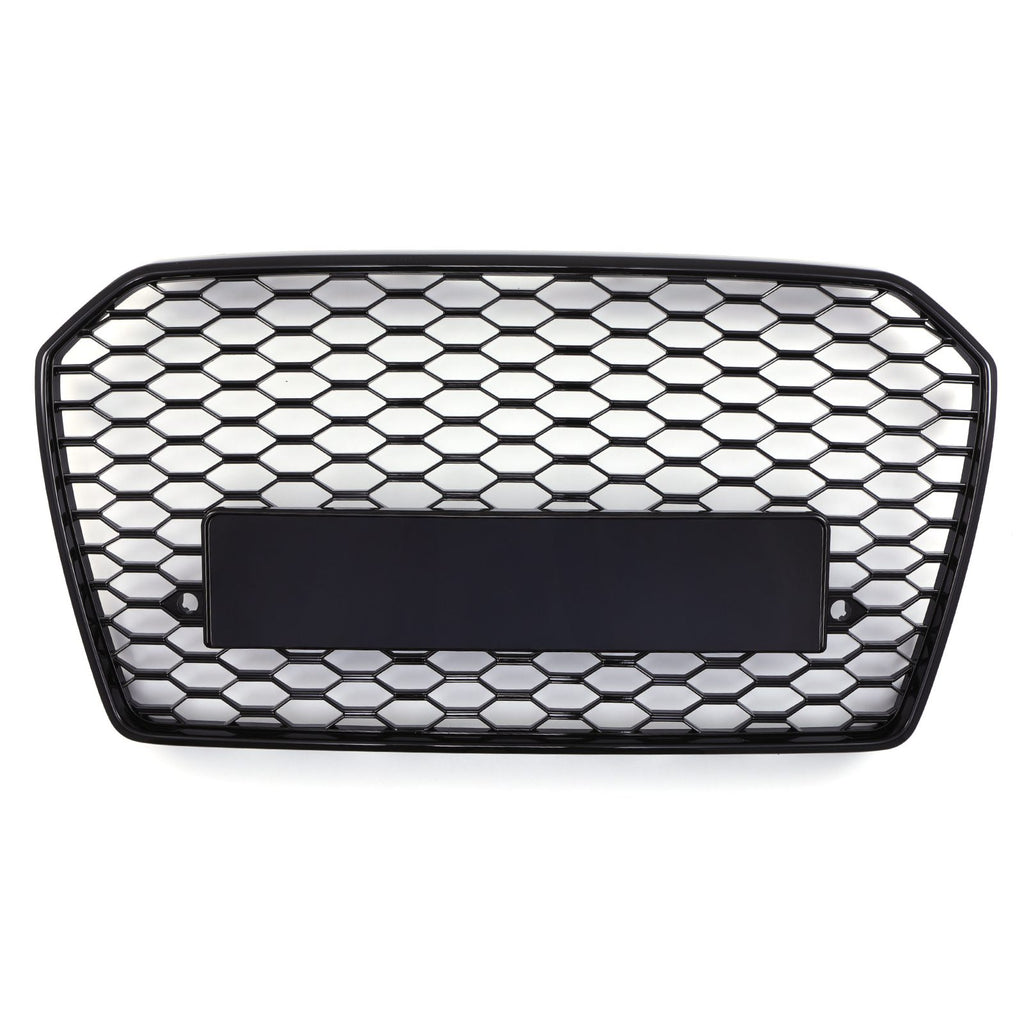 Griglia Anteriore a Nido d'Ape Stile RS6 Senza Logo Nero Lucido Audi A6 C7.5 16-18 - foto 2