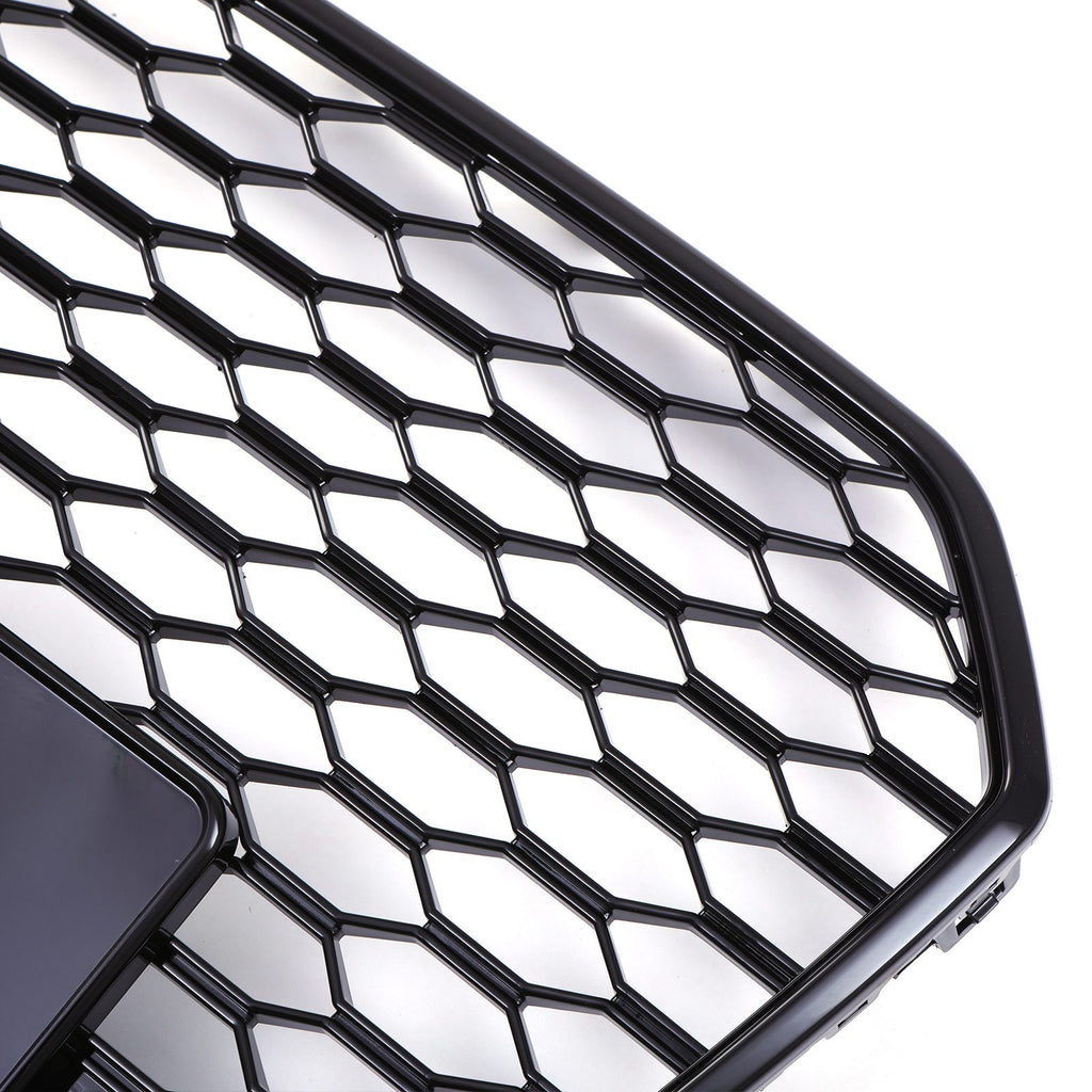 Griglia Anteriore a Nido d'Ape Stile RS6 Senza Logo Nero Lucido Audi A6 C7.5 16-18 - foto 9