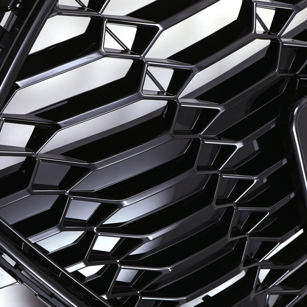 Griglia Anteriore a Nido d'Ape Stile RS4 Nero Lucido Audi A4 B9.5 2021+ - foto 7