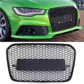 Griglia Anteriore a Nido d'Ape Stile RS6 Senza Logo Nero Opaco Audi A6 C7 11-15
