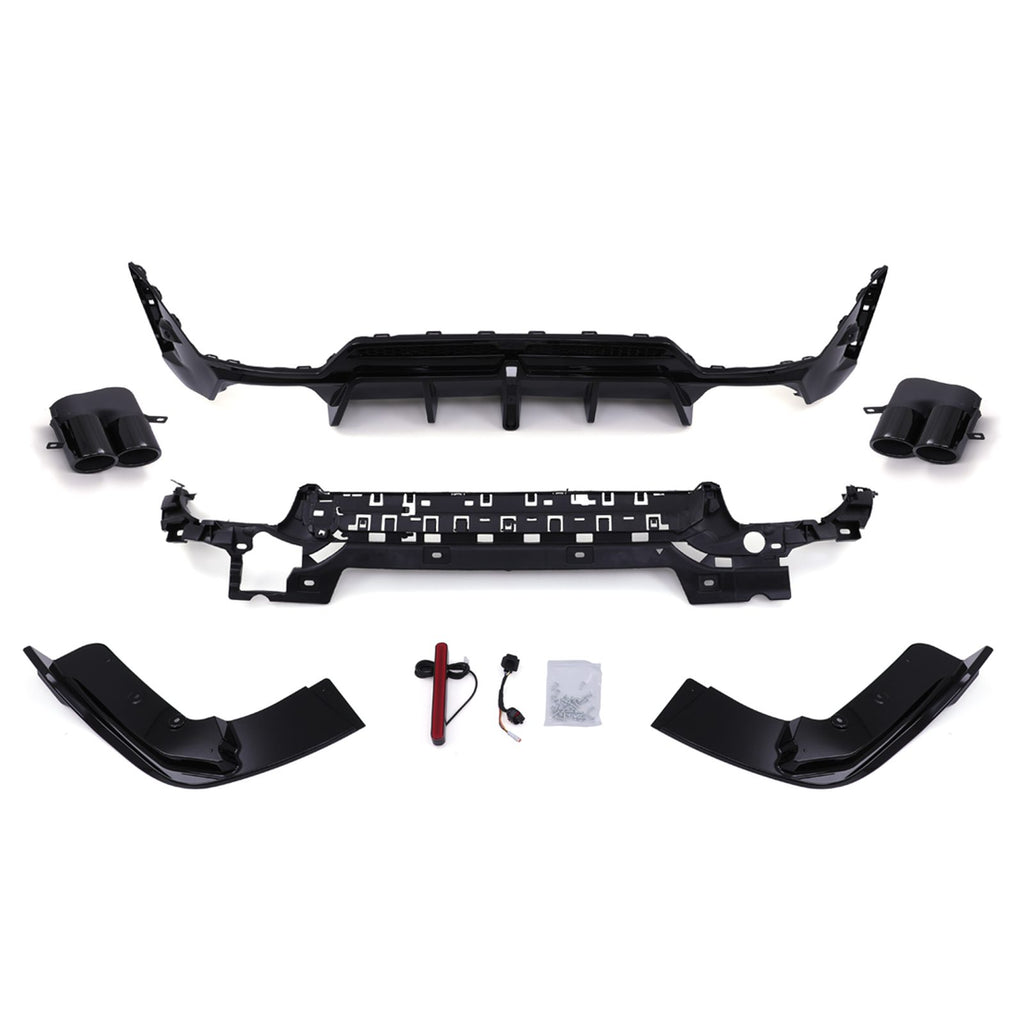 Diffusore Posteriore Nero Lucido Fanale Pioggia Quadrupla Uscita BMW Serie 3 G20 LCI 22+ - foto 9