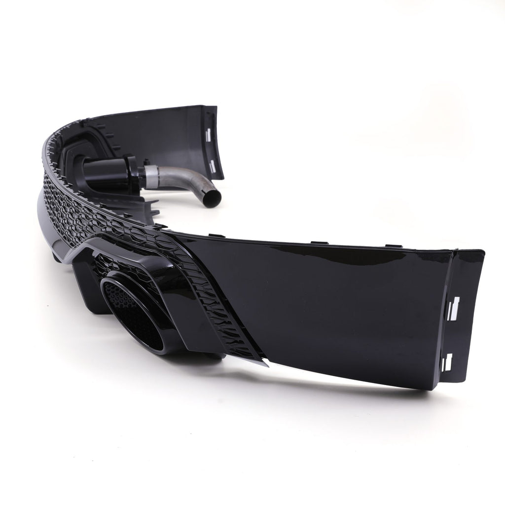 Diffusore Posteriore Nero Lucido Quadrupla Uscita Stile SQ5 Audi Q5 S-Line FY 17-20 - foto 6