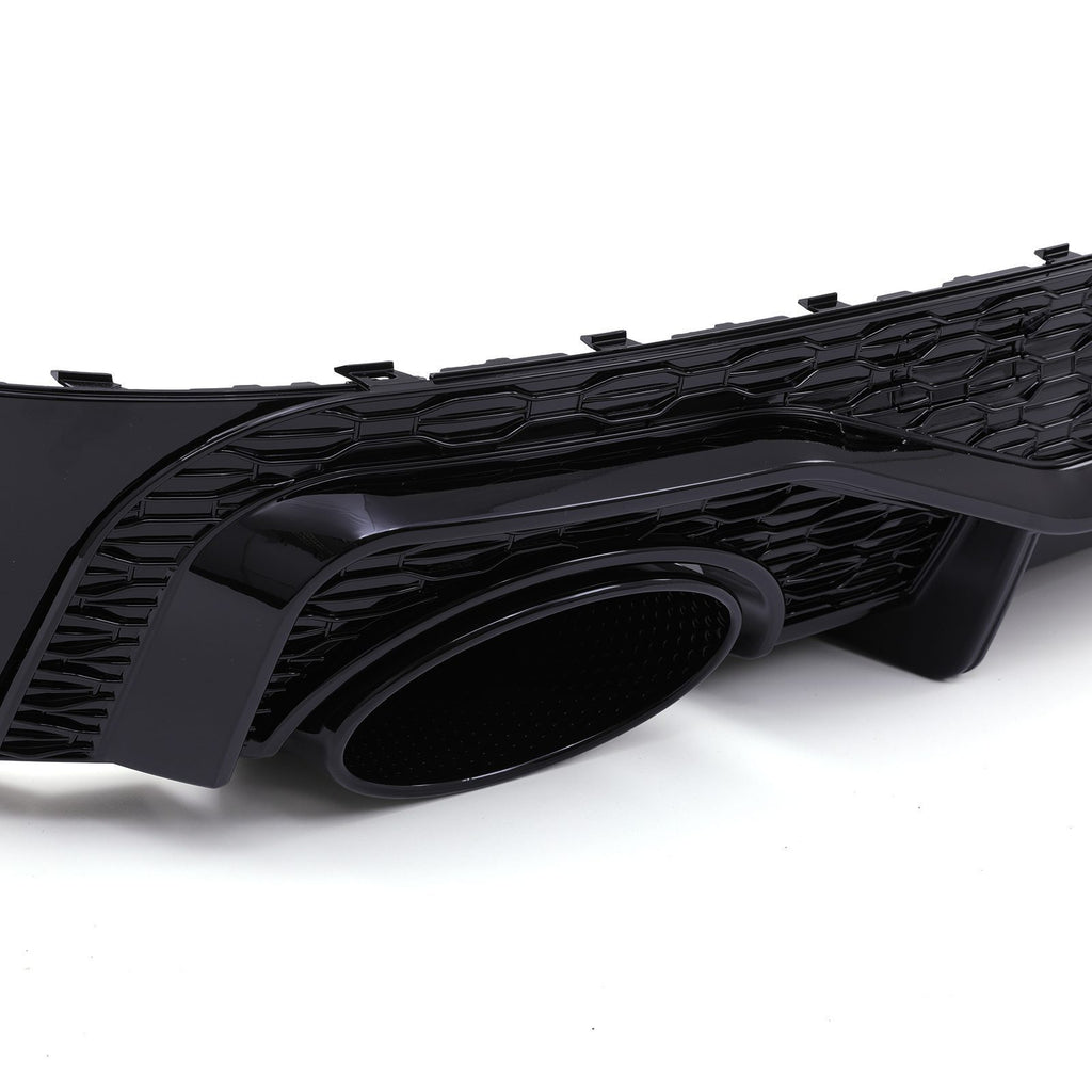 Diffusore Posteriore Nero Lucido Quadrupla Uscita Stile SQ5 Audi Q5 S-Line FY 17-20 - foto 8