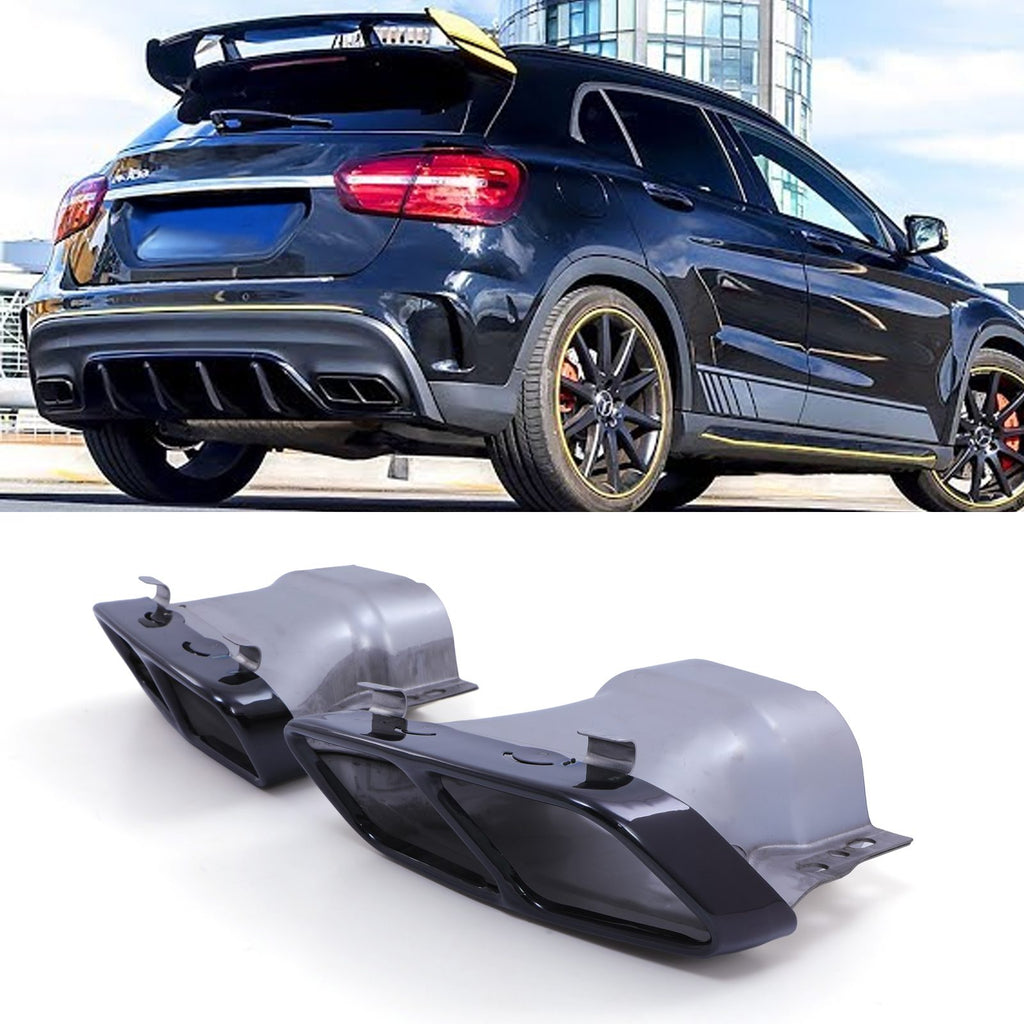 Terminali di Scarico Quad Stile AMG Nero Lucido Mercedes-Benz Classe GLA GLA45 SUV X156 14-20