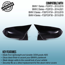 Calotte Specchietti Stile M Nero Lucido BMW Serie 4 F32 F33 F36 13-19 - foto 3