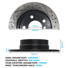 Dischi Freno Forati e Scanalati Posteriori 290mm BMW Serie 1 Serie 2 F20 F21 F22 F23 - foto 3