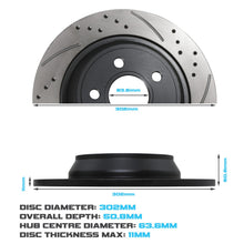 Dischi Freno Posteriori Forati e Baffati 302mm Range Rover Evoque L538 11-19 - foto 3