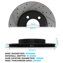 Dischi Freno Anteriori Forati e Scanalati 300mm BMW Z3 3.0I 24V Z4 E85 3.0 00-08 - foto 3