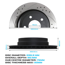 Dischi Freno Posteriori Forati e Baffati 300mm BMW X1 Xdrive SDrive 18I 20I 25I 09+ - foto 3
