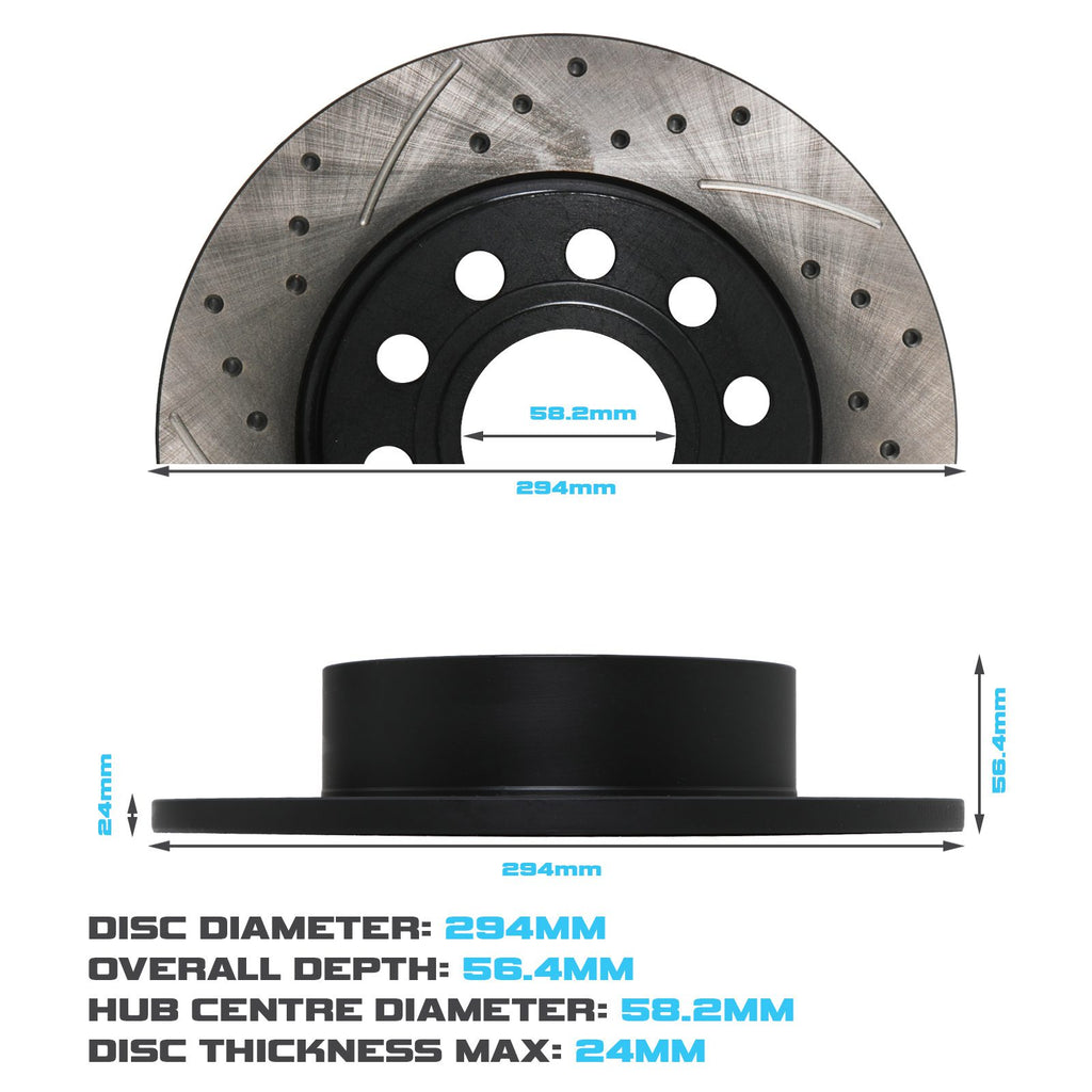 Dischi Freno Anteriori Forati Baffati 294mm Subaru BRZ 2.0 dal 2012 - foto 3