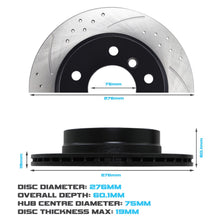 Dischi Freno Posteriori Forati e Baffati 276mm BMW 3 Series E36 320 323 98-05 - foto 3