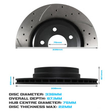 Dischi Freno Anteriori Forati e Scanalati 330mm BMW Serie 5 F10 F11 09-17 - foto 3