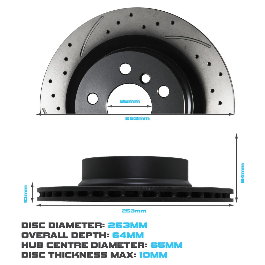 Dischi Freno Posteriori Forati, Scanalati e Ventilati 300mm BMW G21 320D 320I Touring 19+ - foto 3