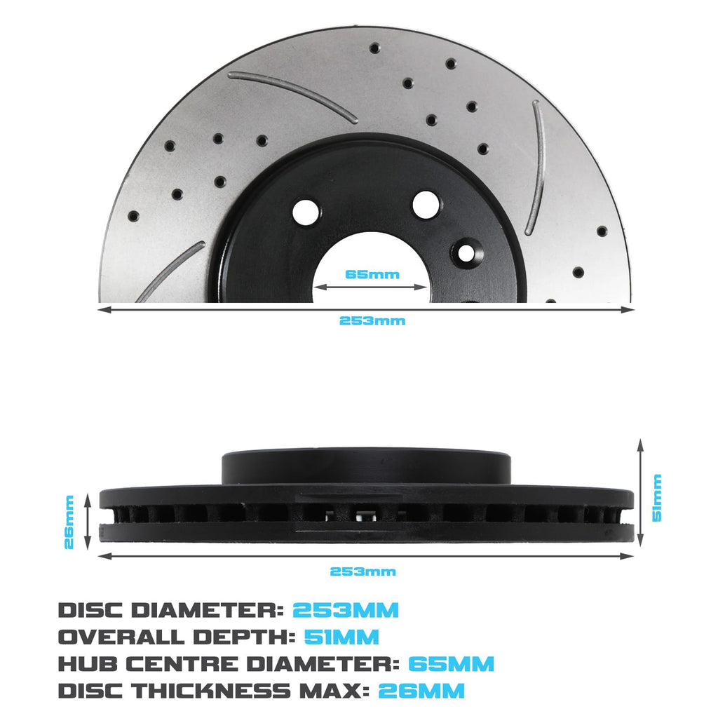 Dischi Freno Anteriori Forati e Scanalati 275mm Opel Astra J 1.3 1.7 2.0 CDTI - foto 3