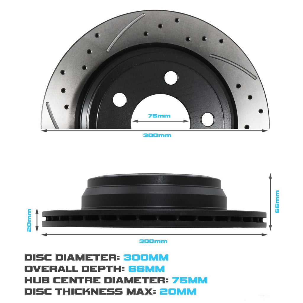 Dischi Freno Posteriori Forati e Baffati 300mm BMW 4 Series F32 F33 F36 12-18 - foto 3