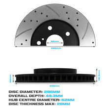 Dischi Freno Anteriori Forati Baffati 296mm Lexus IS220d IS250 IS300h 2005-2013 - foto 3