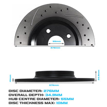 Dischi Freno Posteriori Forati e Baffati 276mm Mazda MX5 MX-5 Nb MK2 1.8 16V 98-05 - foto 3